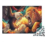Eagle Throne 1000Pc Jigsaw Puzzles for Women & Men Eagle Facing Roaring Lion Impossible Hard Puzzle | Home Activity 52x38cm/1000pcs