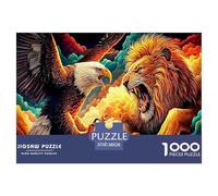Eagle Throne Colourful Eagle & Lion in Vivid Art 1000 Pieces Jigsaws Adults And Children Fun Activity for Rainy Days 38x26cm/1000pcs