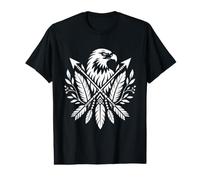 Eagle Tribal White Boho Feathers Arrows Southwestern Motifs Value Graphic T-Shirt