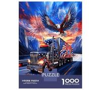 Eagle Truck Fireworks 1000 Piece Jigsaw Puzzle Bundle Road Power Classic Jigsaw Puzzle Thick Cardboard Teen Puzzle Fans 12-18 Logic Skill After-School Party Game Best Gift Lovers 70x50cm/1000pcs