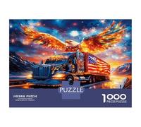 Eagle Truck Wings 1000pc Puzzle for Adults Road Power Jigsaw Puzzle Extra-Thick Cardboard Stress Relief Travel Adults Kids 12+ Brain Training Puzzle 70x50cm/1000pcs