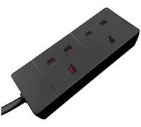 Eagle Two Gang 13 A Extension Lead - Black 2 Metre