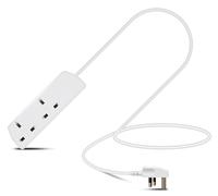Eagle Two Gang Mains Power 13A Extension Socket to 13A UK Plug Lead Cable, British Standards BS1363 0.5m