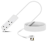 Eagle Two Gang Mains Power 13A Extension Socket to 13A UK Plug Lead Cable, British Standards BS1363 10m