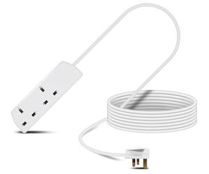Eagle Two Gang Mains Power 13A Extension Socket to 13A UK Plug Lead Cable, British Standards BS1363 10m