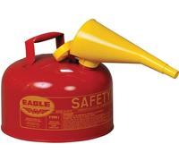 Eagle UI-25-FS Type I Metal Safety Can with F-15 Funnel, Flammables, 11-1/4 Width x 10 Depth, 2-1/2 Gallon Capacity, Red by Eagle