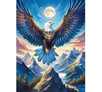 Eagle Under The Full Moon 500-piece Jigsaw Puzzle Bundle Wildlife Pet Family Puzzle Lovers Brain Training Mindful Activity Spring Gift Durable Cardboard 500 PCS