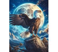 Eagle Under The Full Moon 500 Piece Jigsaw Puzzle for Adults Wildlife Pet Cute Kitchen Wall Decor Art Project Precision Cut Great Gift for Art Lovers 500 PCS