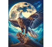 Eagle Under The Full Moon 500 Piece Jigsaw Puzzle for Adults Wildlife Pet Kitchen Wall Decor Art Project Precision Cut Great Gift for Art Lovers 500 PCS