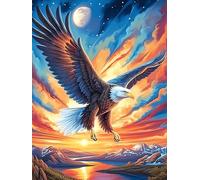 Eagle Under The Moon 1000 Piece Jigsaw Puzzle for Adults Wildlife Pet Lunch Break Activity Quick Escape No Duplicate Pieces for Busy Professionals 1000 PCS