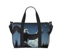 Eagle under the stars Hand-held messenger travel bag, suitable for work, travel, fitness, tourism, women's casual handbag with zipper,