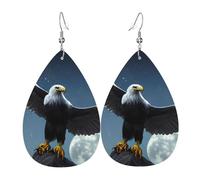 Eagle Under The Stars Leather Earrings, Women'S Accessories, Suitable For Everyday Wear, Commuting And Travel.