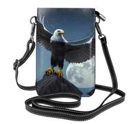 Eagle under the stars Pattern crossbody bag, flap leather wallet, detachable shoulder strap, suitable for travel and camping.