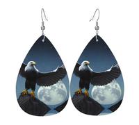 Eagle under the stars Pattern teardrop earrings, fashionable earrings suitable for work/dating/vacation