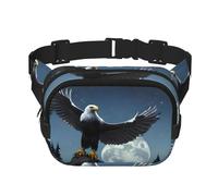 Eagle under the stars Printed Fashion Crossbody Bag, Hiking Waist Bag, Square Double Layer Travel and Fitness Shoulder Bag