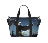 Eagle Under the Stars Printed Travel Tote Bag, Large Capacity Gym Bag, Lightweight Weekend Travel Shoulder Bag, Unisex