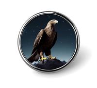 Eagle Under The Stars Round Badge Metal Buttons Exquisite Round Badge Pin Button Parts Circular Fashion Classic Pin Holders Buttons for Shirts Clothes Brooch 1 Inch