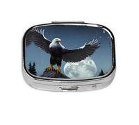 Eagle Under The Stars Square mini Pill Box, Travel Pill Box, can be Put into Wallet or Pocket to Store a Variety of Small Items