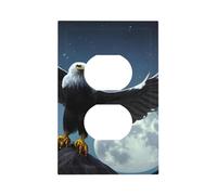Eagle Under the Stars Unbreakable Polycarbonate Switch Plate-Modern 1 Gang Light Cover for Home Office with Matching Screws