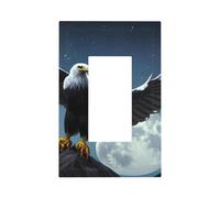 Eagle Under the Stars Unbreakable Polycarbonate Switch Plate-Modern 1 Gang Light Cover for Home Office with Matching Screws