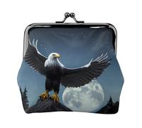 Eagle Under The Stars Womenâ€™s Small Coin Purse,Rectangle Kiss Lock Coin Pouch, Pocket-Sized, Mini Coin Purse for Women