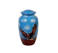 Eagle Urn Wings Design Cremation Urns for Human Ashes Beautiful Large Sharing to Remember Your Loved One Lost Adult Memorial Funeral Vase by Loving Memories, Sky Blue, (sk008)