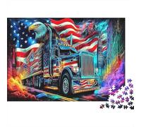 Eagle Vs Lion 1000 Pcs Recycled Cardboard Truck Eiffel DIY Jigsaw Puzzle Family Lovers Logic Skill Family Fun 70x50cm/1000pcs