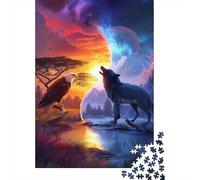 Eagle Vs Wolf Nature's Duality Jigsaw Puzzles Puzzle for Adults Kids. 1000 Piece Great Gifts Challenge Toy Educational Games Home Decoration for Educational Games Gifts 70x50cm/1000pcs