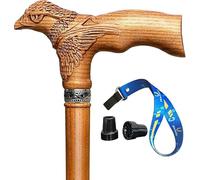 Eagle Walking Cane Wooden Stick Carved Head Hand Handle Carved Stick Wooden