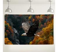 Eagle Wall Backdrop, Majestic Nature Landscape Photography Supplies, Rustic Wildlife Decor for Outdoor Events, Autumn Seasonal Party Background 71x43 Inch