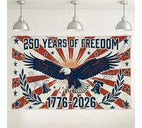 Eagle Wall Backdrop, Vintage America Flag Decoration, Red White Blue Background for Independence Day Celebration, 250 Years of Freedom 1776-2026 71x43 Inch