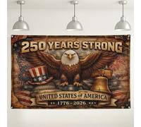 Eagle Wall Backdrop, Vintage America Flag Party Decor, Rustic Red White Blue Background for Independence Day Celebration Supplies 71x43 Inch