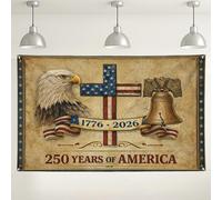 Eagle Wall Backdrop, Vintage Patriotic Decorations for 250 Years Celebration, Rustic Red White Blue Indoor/Outdoor Photo Background for Independence Day Events 71x43 Inch