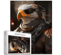 Eagle Warrior 1000 Piece Jigsaw Puzzles for Adults Tactical Gear Style Art Jigsaw Puzzle Challenging Family Activity Games Colorful DIY Craft Puzzle for Home Decor Gifts 20×27 Inches