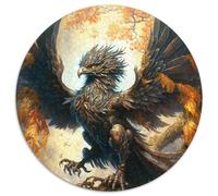 Eagle Warrior Adult Jigsaw Puzzles 1000 Pieces 1000Pc Adults Round Jigsaw Puzzle Relax & Challenge, Colorful Home Decor Art, for Friends (Size 67.5x67.5cm)