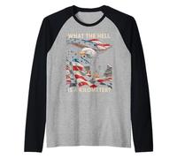 Eagle What The Hell is A Kilometer USA America Patriotic Raglan Baseball Tee