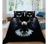 Eagle Wings Bedding Sets for Boys Kids Duvet Cover,3D Soaring Raptor Sky Comforter Cover Bed Set Ultra Soft Room Decor King（220x240cm）