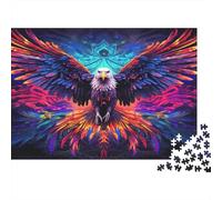Eagle Wings Fantasy 1000 Piece Jigsaw Puzzles Eagle Mandala Art Adults Aged 12 And Above Educational Games Home Decoration Difficult Challenging Male And Female Birthday 38x26cm Gifts