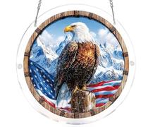 Eagle -Wings of Freedom Acrylic Jigsaw Puzzles Suncatcher, 8.2 Inch Window Hanging Suncatcher Acrylic Puzzle, DIY Home Decor Art Gift