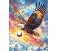 Eagle with A Ball in A Magical Glow 300 Piece Count Premium Jigsaw Puzzle Wildlife Pet For Adults Teens 14+ Concentration Training Indoor Game Family Game Night 300 PCS