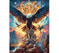 Eagle with A Moon Halo 1000 Pcs Jigsaw Puzzles Wildlife Plant Puzzles for Adults Teens Fun Family Game Team Building Stress Reducing Autumn Durable Cardboard 1000 PCS