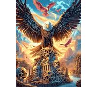 Eagle with A Phoenix in A Magical Glow 500 Piece Complete DIY Jigsaw Puzzle Wildlife Plant Collectors Mind Relaxation Educational Decorative Puzzle Gifts for Adults Recycled Cardboard 500 PCS