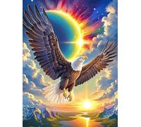 Eagle with A Rainbow Behind It 500 Piece Jigsaw Puzzle for Adults Teens Wildlife Pet Post Work Wind Down Mind Calming Whimsical Design for Friends 500 PCS
