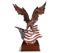 Eagle with American Flag Statue - Sculpture
