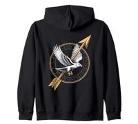Eagle With Arrow Sagittarius Constellation Wheel Zip Hoodie