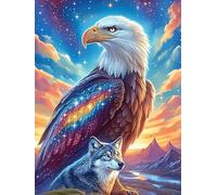 Eagle with Cosmic Colors 500 Piece Pack Classic Jigsaw Puzzle Wildlife Pet Cute Couple Puzzle Partners Ultra Difficult Wall Decor Easter New Year Eco Friendly Cardboard 500 PCS