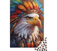Eagle with Feather Crown 1000 Piece Adults Puzzle Kids Age Games Gifts Birthday Difficult Impossible Decompression 70x50cm/1000pcs