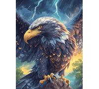 Eagle with Fiery Wings 1000 Pieces Set Classic Jigsaw Puzzle Wildlife Pet Teen Fans 14-18 Yrs Logic Skill Leisure Adventure Valentines Thick Cardboard Creativity & Gift Giving 1000 PCS