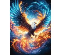 Eagle with Fiery Wings 500 Piece Complete DIY Jigsaw Puzzle Wildlife Pet Cute Collectors Mind Relaxation Educational Decorative Puzzle Gifts for Adults Recycled Cardboard 500 PCS
