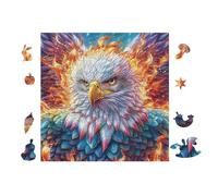 Eagle with Flames 100 Piece Pack DIY Jigsaw Puzzle Collectors Cognitive Development Educational Decorative Puzzle Gifts for Adults Rigid Cardboard 28x28cm